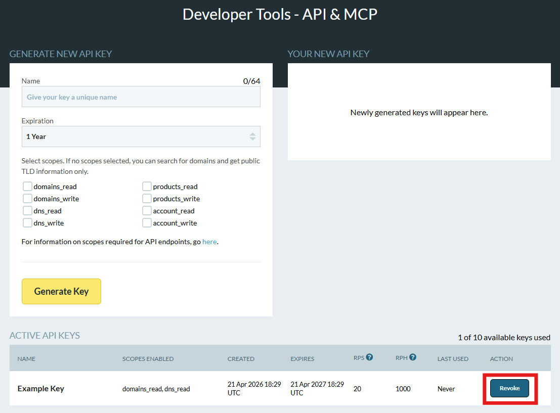 Client Admin_Developer Tools_Example Key with Revoke_Red Box.png
