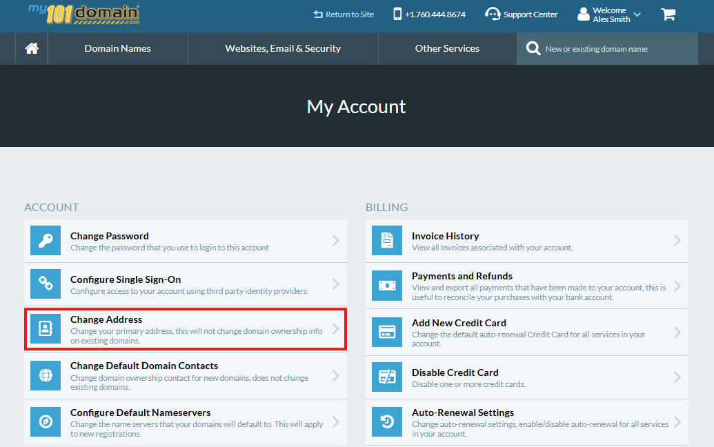 My Account Dashboard_Change Address Red Box.png