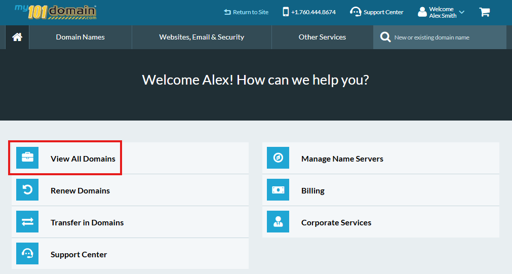 Client Admin_Dropdown Menu_Red Box Manage Domains.png